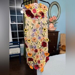 Floral Strapless Dress - Multicolor